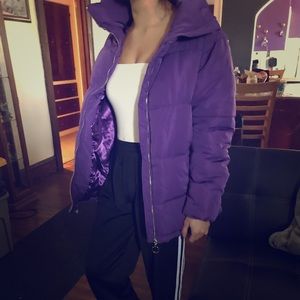Purple puffer jacket